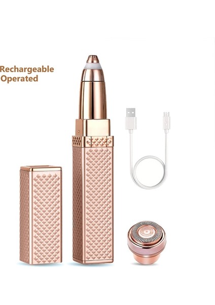 Pembe USB Kaş Düzeltici Kadın Yeni 2 In 1 Elektrikli Epilatör Burun Yüz Epilatör Ücretli Kaş Düzeltici Mikro Epilatör Bayanlar Için (Yurt Dışından)