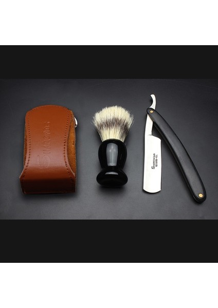 2 Adet Japonya 440C Vintage Jilet Seti Fırça Erkek Keskin Jilet Berber Dükkanı Kafa Tıraş Bıçağı Karbon Çelik Düz Jilet Ahşap Saplı (Yurt Dışından) modelleri