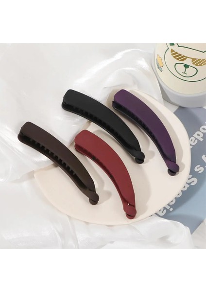 Siyah 1 Adet Muz Klip Düz Renk Buzlu Saç Klipleri Kadınlar Için Moda Saç Pençeleri Tokalarım At Kuyruğu Tutucu Tokalar Saç Aksesuarları (Yurt Dışından) modelleri