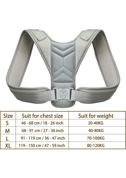 No.1 M Ağırlık Için 40-80KG Ayarlanabilir Arka Omuz Duruş Düzeltici Kemer Klavikula Omurga Desteği Vücudunuzu Yeniden Şekillendirin Ev Ofis Sporu Üst Sırt Neckbrace (Yurt Dışından)