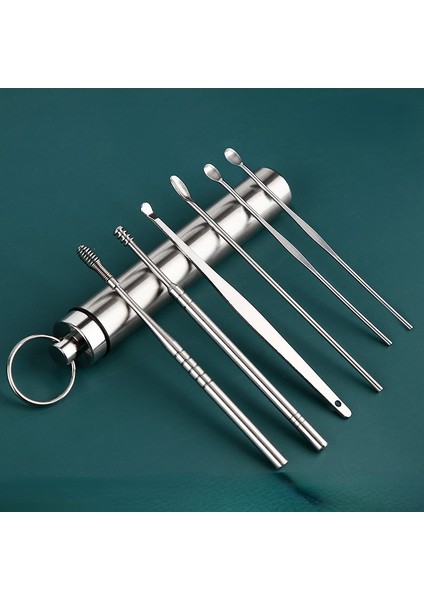 6 Parçalı Set Paslanmaz Çelik Kulak Kepçesi Kulak Toplama Aracı Seti Yetişkin Çocuk Spiral Kulak Izgarası Kulak Kepçesi Kulak Temizleyici 6 Parçalı Set (Yurt Dışından)