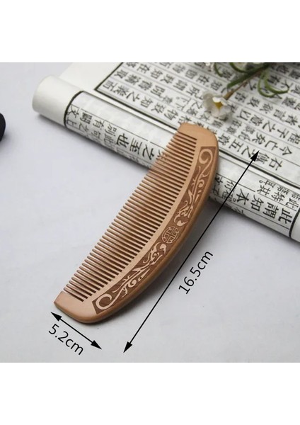 No.10 1 Adet Ahşap Tarak Oyma Boyalı Anti-Statik Doğal Kafa Masaj Tarak El Yapımı Ahşap Saç Tarak Saç Şekillendirici Araçları Hediye Için (Yurt Dışından)