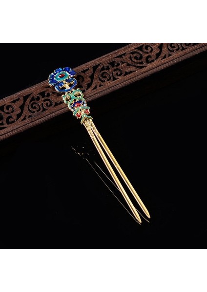 Stil 1 Emaye Işi Firkete El-Boyalı Emaye Çin Tarzı Firkete Saray Plaka Saç Moda Aksesuarları Bayanlar Retro Headdress (Yurt Dışından)