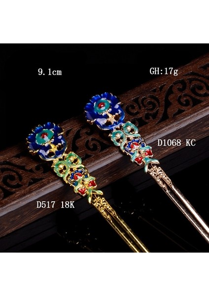 Stil 1 Emaye Işi Firkete El-Boyalı Emaye Çin Tarzı Firkete Saray Plaka Saç Moda Aksesuarları Bayanlar Retro Headdress (Yurt Dışından) modelleri