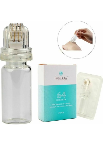 0.25MM Fda Hydra 64PIN Rulo Titanyum Ipuçları Mikroiğne 0.25MM Otomatik Altın Derma Damgası Cilt Bakımı Yaşlanma Karşıtı Serum Enjeksiyonu Yeniden Kullanılabilir (Yurt Dışından)