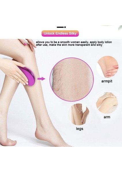 Pembe Kristal Epilatör Ağrısız Fiziksel Saç Çıkarıcı Silgi Cam Saç Çıkarıcı Güvenli Kolay Temizlik Yeniden Kullanılabilir Bayan Epilasyon Araçları (Yurt Dışından)