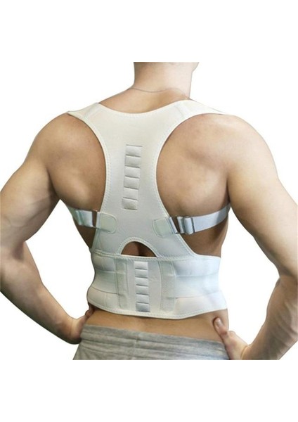 Beyaz Xl Manyetik Duruş Düzeltici Kadın Erkek Ortopedik Korse Sırt Desteği Kemer Ağrısı Geri Brace Destek Kemer Mıknatıslar Terapi (Yurt Dışından)