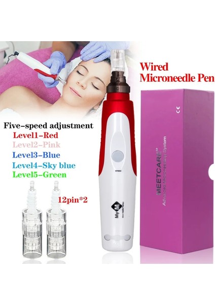Kutu ile 5 Adet 9pin Mym Derma Microneedle Kalem Süngü Kartuş Iğne Kablolu Mikro Rulo Damga Pul Pul Gözenekleri Küçültmek Için Microneedling Kalem Temizleme (Yurt Dışından) fiyatları
