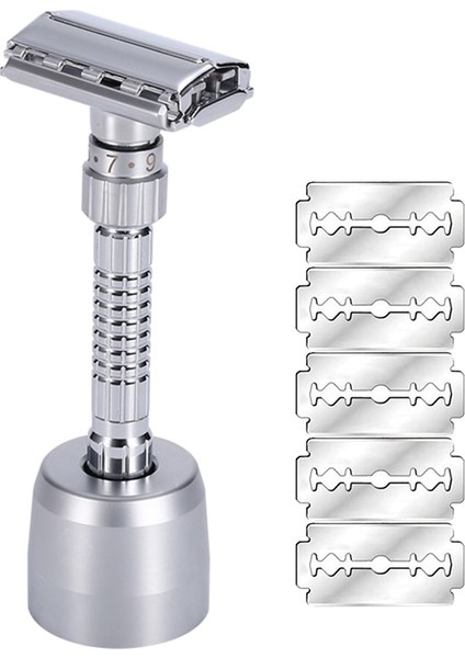 B Ayarlanabilir Çift Kenar Tıraş Emniyetli Tıraş Makinesi Tıraş Bıçakları Çinko Alaşımlı Krom Jiletli Bıçaklar (Yurt Dışından) fiyatları