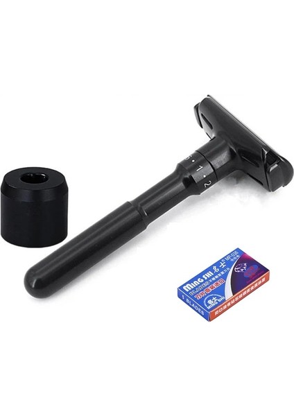 5 Bıçaklı Siyah Tabanlı Ayarlanabilir Güvenlikli Tıraş Makinesi Çift Kenarlı Klasik Erkek Tıraş Hafif Ila Agresif 1-6 Dosyalı Epilasyon Tıraş Makinesi 5 Bıçaklı (Yurt Dışından)