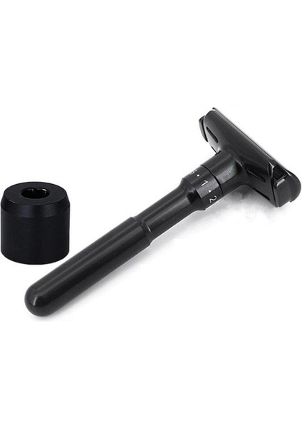 Siyah Ayarlanabilir Güvenlikli Tıraş Makinesi Tabanlı Çift Kenarlı Klasik Erkek Tıraş Hafif Ila Agresif 1-6 Dosya Epilasyon Tıraş Makinesi 5 Bıçaklı (Yurt Dışından)