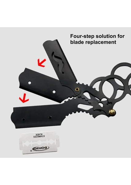 B Berber Jileti Saç Kesimi Sakal Kaş Tıraş Aracı Manuel Epilasyon Kuaför Kesici Tutucu Yağ Kafa Düz Kenar Çelik (Yurt Dışından) fırsatları