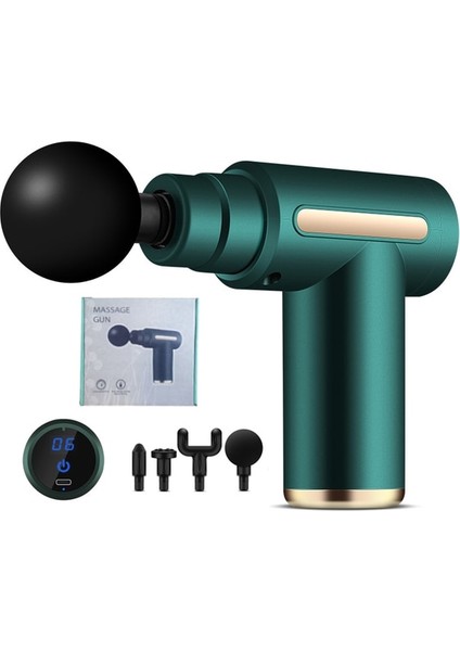 LCD Yeşil Kutulu Masaj Tabancası Elektrikli Perküsyon Derin Kas Gevşetme Fitnes Saude Vücut Boyun Sırt Masajı Sağlık Masajı Ücretsiz Özel Logo (Yurt Dışından)