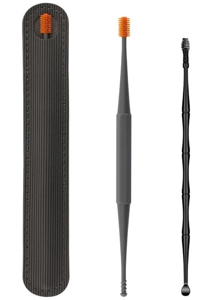 2 Adet Gri 1 2 Adet Kulak Kiri Temizleme Aracı Kulak Temizleme Çubukları Kulak Tıkacı Sökücü Silikon Kulak Temizleme Çubuğu Çift Kafa Kulak Temizleyici 360° Spiral Çubukla (Yurt Dışından)
