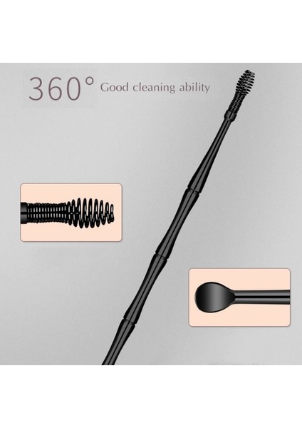 2 Adet Gri 1 2 Adet Kulak Kiri Temizleme Aracı Kulak Temizleme Çubukları Kulak Tıkacı Sökücü Silikon Kulak Temizleme Çubuğu Çift Kafa Kulak Temizleyici 360° Spiral Çubukla (Yurt Dışından)
