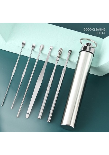 C Tipi-Gümüş Temiz Kiti Kulak Bakımı Kulak Kiri Temizleyici Kulak Kiri Temizleme Aracı Pick Kazma Artefakt Kulak Tıkacı Temizleme Kulak Temizleme Kulak Kiri Temizleme Kiti (Yurt Dışından)