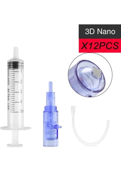 12PCS 3D Nano Hydra Enjektör Derma Kalemi Kablosuz Su Mezoterapisi Microneedle Mesogun Enjeksiyon Asit Dermapen Nano Iğneler ile Cilt Bakım Kitleri (Yurt Dışından)