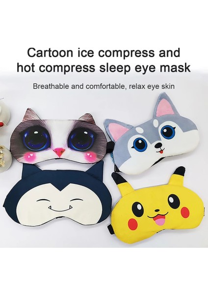 Snorlax Uyku Maskesi Göz Yardımı Uyku Kapak Sevimli Gece Maskesi Sıralama Bandaj Pikachu Körü Körüne Erkekler Kadınlar Için Relax Sağlık Şekerleme Seyahat Gözlüğü (Yurt Dışından)