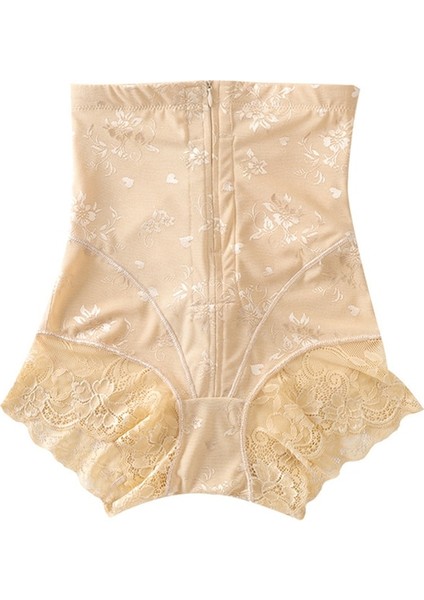 Xl Kadın Kontrol Shapewear Fermuarlı Yüksek Bel Karın Sıkma Pantolon Karın Masajı Için Nefes Elastik Yumuşak Dantel (Yurt Dışından)
