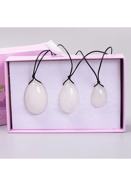 40X25 mm Yeşim Yumurta Yoni Hediye Kutuları Seti Doğal Taş Beyaz Yeşim Yumurta Matkap Masaj Kristal Top Kegel Egzersiz Pelvik Taban Kas Vajinal (Yurt Dışından)