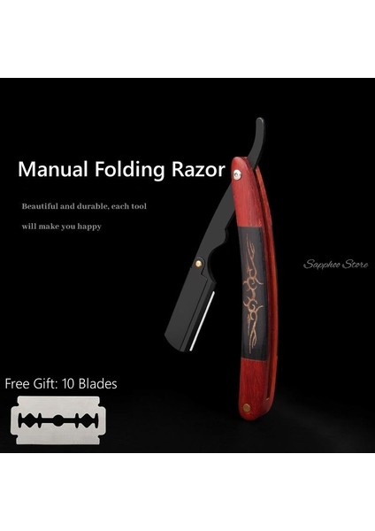 Jilet D Vintage Manuel Katlanır Paslanmaz Çelik Jilet Abanoz Ekşi Ağaç Saplı Berber Erkek Değiştirilebilir Bıçaklı Tıraş Makinesi 10 Adet Bıçaklı (Yurt Dışından) fiyatları