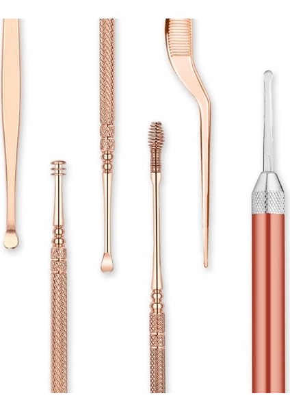 Kısa Işık Seti 8 Adet Set Kulak Kiri LED Işık Toplayıcılar Kulak Tıkacı Sökücü Küret Kulak Kiri Temizleyici Kaşık Kulak Bakımı Booger Temizleme Cımbız Forseps Aracı (Yurt Dışından)