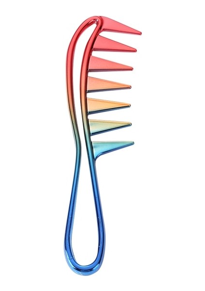 Renkli 1 Adet Kıvırcık Saç Geniş Diş Plastik Tarak Anti Statik Kadın Taşınabilir Tarak Dolaşık Açıcı Kıvırcık Kuaför Kuaförlük Tarak Masaj (Yurt Dışından)