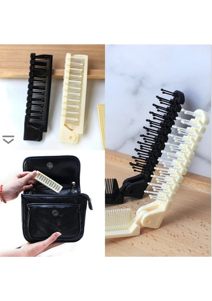 Siyah 1 Adet Saç Combs Sakal Katlanır Cep Tarak Saç Fırçası Sakal ve Bıyık Fırçaları Erkekler Için Peine Para Barba Şekillendirici Araçları 2 Renk (Yurt Dışından)