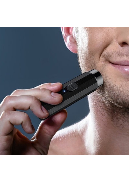 Mavi Mini USB Elektrikli Tıraş Makinesi Jilet Taşınabilir Döner Kesici Kafa Sakal Anız Düzeltici Seyahat Kullanımı (Yurt Dışından) fırsatları