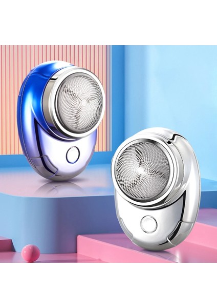 Gümüş Mini Elektrikli Sakal Tıraş Makinesi Erkekler Için USB Şarj Edilebilir Islak Kuru Yüz Sakal Düzeltici Tıraş Bıçağı Düşük Gürültü Seyahat Ev Jilet (Yurt Dışından) fiyatları