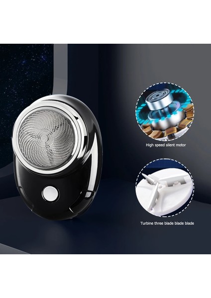Gümüş Mini Elektrikli Sakal Tıraş Makinesi Erkekler Için USB Şarj Edilebilir Islak Kuru Yüz Sakal Düzeltici Tıraş Bıçağı Düşük Gürültü Seyahat Ev Jilet (Yurt Dışından) fırsatları