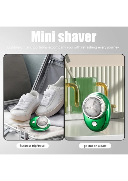 Gümüş Mini Elektrikli Sakal Tıraş Makinesi Erkekler Için USB Şarj Edilebilir Islak Kuru Yüz Sakal Düzeltici Tıraş Bıçağı Düşük Gürültü Seyahat Ev Jilet (Yurt Dışından) indirimleri