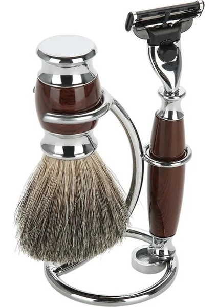 Erkekler Için 1 Takım Tıraş Alet Takımı Jilet ve Fırça Standı Tıraş Makinesi Paslanmaz Çelik Tutucu Standı Kiti Jilet Standı Tutucular Sakal Temiz Tıraş Makinesi (Yurt Dışından)