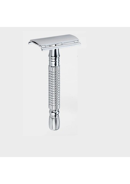 Tip 2 Çift Kenarlı Jilet Islak Tıraş Erkekler Kadınlar Için Klasik Paslanmaz Seyahat Metal Çelik Saplı Güvenlik Çift Kenarlı Tıraş Makinesi Yüz Jilet (Yurt Dışından)