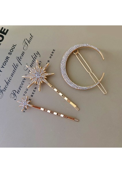 Stil 5 Ay Yıldız Kar Tanesi Tokalar Kristal Rhinestones Saç Klipleri Kadın Moda Şekillendirici Araçları Kızlar Saç Tokası Elmas Saç Aksesuarları (Yurt Dışından) modelleri