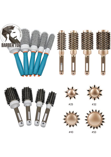 Mavi 45 Alüminyum Tüp Yuvarlak Fırça Profesyonel Salon Şekillendirici Araçları Kuaförlük Curling Saç Fırçaları Naylon Kıl Seramik Varil Tarak (Yurt Dışından) fiyatları