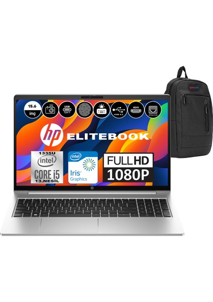 Elitebook 650 G10 Intel Core I5 1335U 8gb 2tb SSD Intel® Iris® Xᵉ Windows 11 Pro 15,6" Fhd Taşınabilir Bilgisayar 8A573EAWP04 + Weblegelsin Çanta