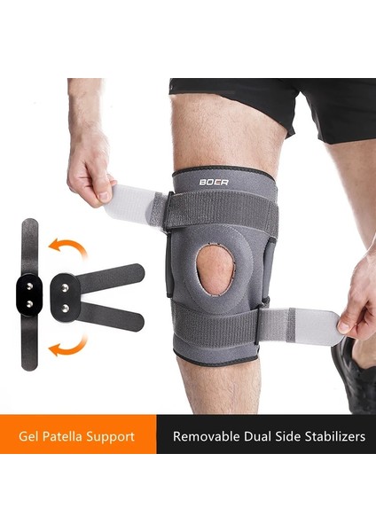 Gri Xl 1 Adet Menteşeli Dizlik Diz Desteği Jel Patella Dizlik Koruyucu Koruyucu Askı Çift Taraflı Sabitleyici Menisküs Yırtılması Artrit (Yurt Dışından) fiyatları