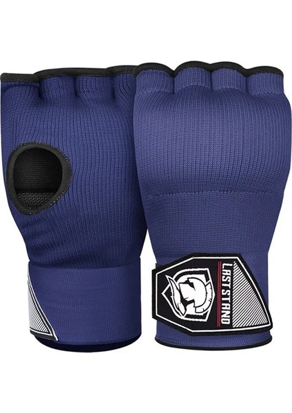 Mavi 1 Çift Jel Boks El Wrap Eldiven Ayarlanabilir Yarım Parmak Eldiven Uzun Bilek Kayışı ile Destek Mma Boks El Koruyucu Dişli (Yurt Dışından)