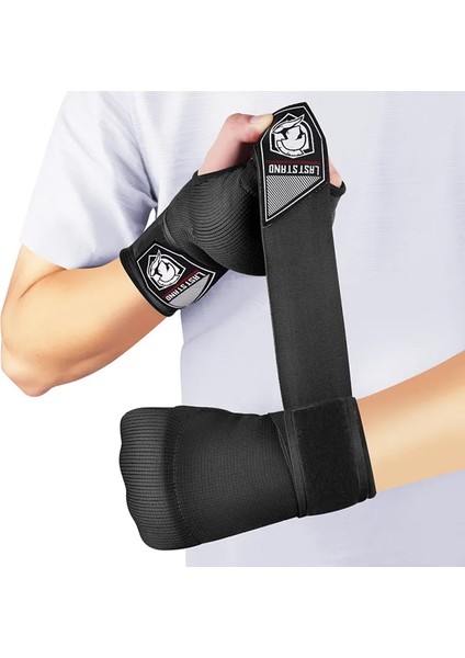 Mavi 1 Çift Jel Boks El Wrap Eldiven Ayarlanabilir Yarım Parmak Eldiven Uzun Bilek Kayışı ile Destek Mma Boks El Koruyucu Dişli (Yurt Dışından) fiyatları