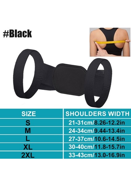 B - Siyah S Tcare Sırt Duruş Düzeltici Korse Ayarlanabilir Unisex Sırt Desteği Klavikula Omurga Sırt Omuz Bel Duruş Düzeltme (Yurt Dışından)