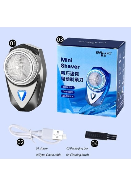 Siyah Taşınabilir Mini Elektrikli Tıraş Makinesi 180 Mah Dijital Güç Ekran Ev Tıraş Makinesi USB Şarj Edilebilir Göğüs Vücut Saç Çıkarma (Yurt Dışından)