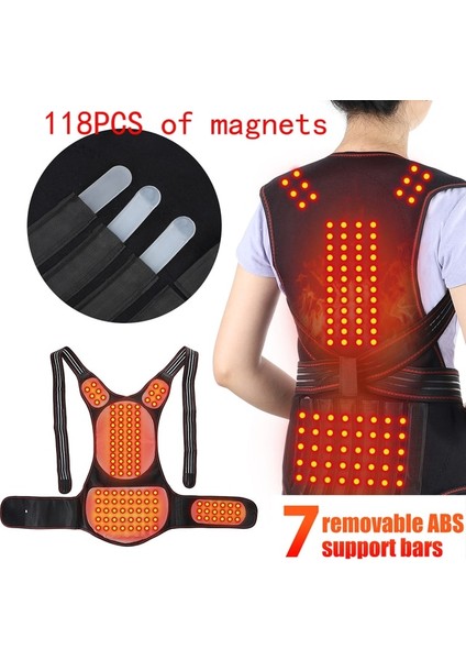 118PCS Mıknatıslar L Manyetik Sırt Desteği Mıknatıslar Isıtma Terapisi Yelek Bel Brace Duruş Düzeltici Omurga Geri Omuz Bel Duruş Düzeltme (Yurt Dışından)
