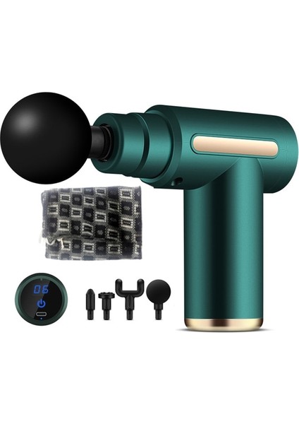 LCD Yeşil Çantalı Masaj Tabancası Elektrikli Perküsyon Derin Kas Gevşetme Fitnes Saude Vücut Boyun Sırt Masajı Sağlık Masajı Ücretsiz Özel Logo (Yurt Dışından)