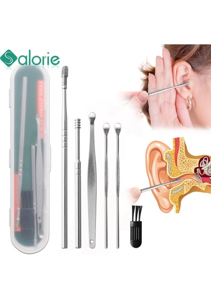 6 Adet Set 6 Adet/takım Kulak Kirini Toplayıcı Paslanmaz Çelik Kulak Tıkacı Balmumu Sökücü Piercing Seti Kulak Kirini Curette Kaşık Temiz Aracı Sopa Kulak Vax Sökücü (Yurt Dışından) fiyatları