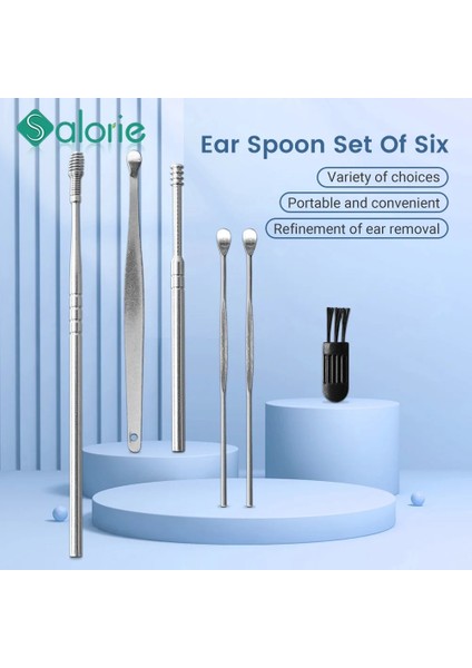 6 Adet Set 6 Adet/takım Kulak Kirini Toplayıcı Paslanmaz Çelik Kulak Tıkacı Balmumu Sökücü Piercing Seti Kulak Kirini Curette Kaşık Temiz Aracı Sopa Kulak Vax Sökücü (Yurt Dışından) modelleri