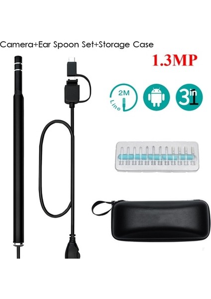 Android Pc Için 1.3mp 0.3/1.3mp Tıbbi USB Hd Wifi Görsel Kulak Endoskop Kaşık Kamera Borescope Android Pc Ios Tablet Iphone Kulak Temizleme Çubuğu Aracı Otoskop (Yurt Dışından)