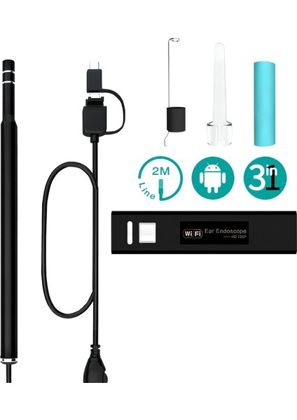 Android Pc Için 1.3mp 0.3/1.3mp Tıbbi USB Hd Wifi Görsel Kulak Endoskop Kaşık Kamera Borescope Android Pc Ios Tablet Iphone Kulak Temizleme Çubuğu Aracı Otoskop (Yurt Dışından)