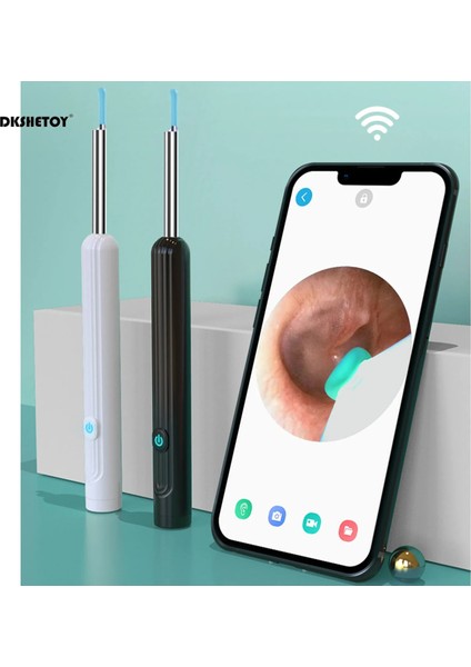 Beyaz Wifi Kulak Kiri Temizleme Aracı Kamera ile Elektronik Kulak Kiri Temizleme Cihazı Kablosuz Otoskop Kulak Kiri Temizleme Aracı Çocuk Yetişkin Için (Yurt Dışından)