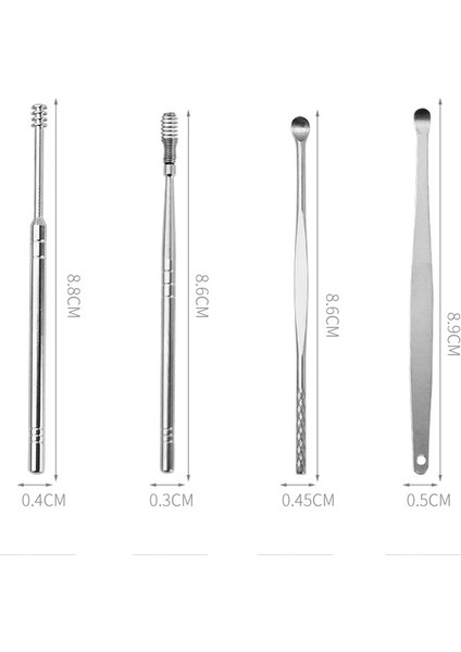 B-Siyah 6 Adet/takım Kulak Kiri Toplayıcı Paslanmaz Çelik Kulak Tıkacı Balmumu Sökücü Piercing Kiti Kulak Kiri Küret Kaşık Bakımı Kulak Temizleme Aracı Kulak Temizleyici (Yurt Dışından)